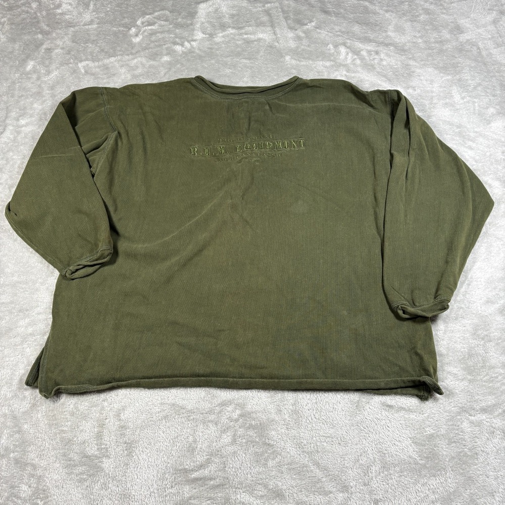 Vintage BUM Equipment Sweatshirt Men Large Green Pullover Crew 90s Y2K Beachwear